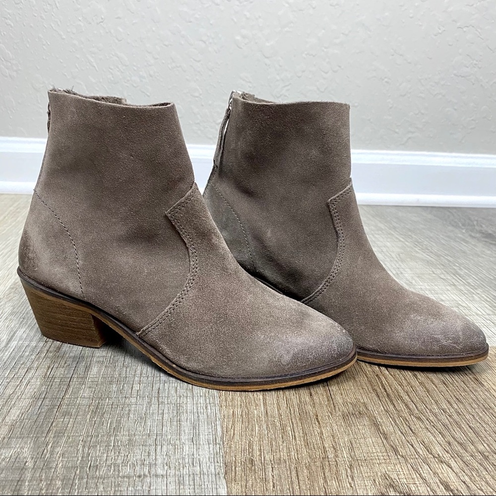 Rebels Taupe Suede Molly Western Style Ankle Boots